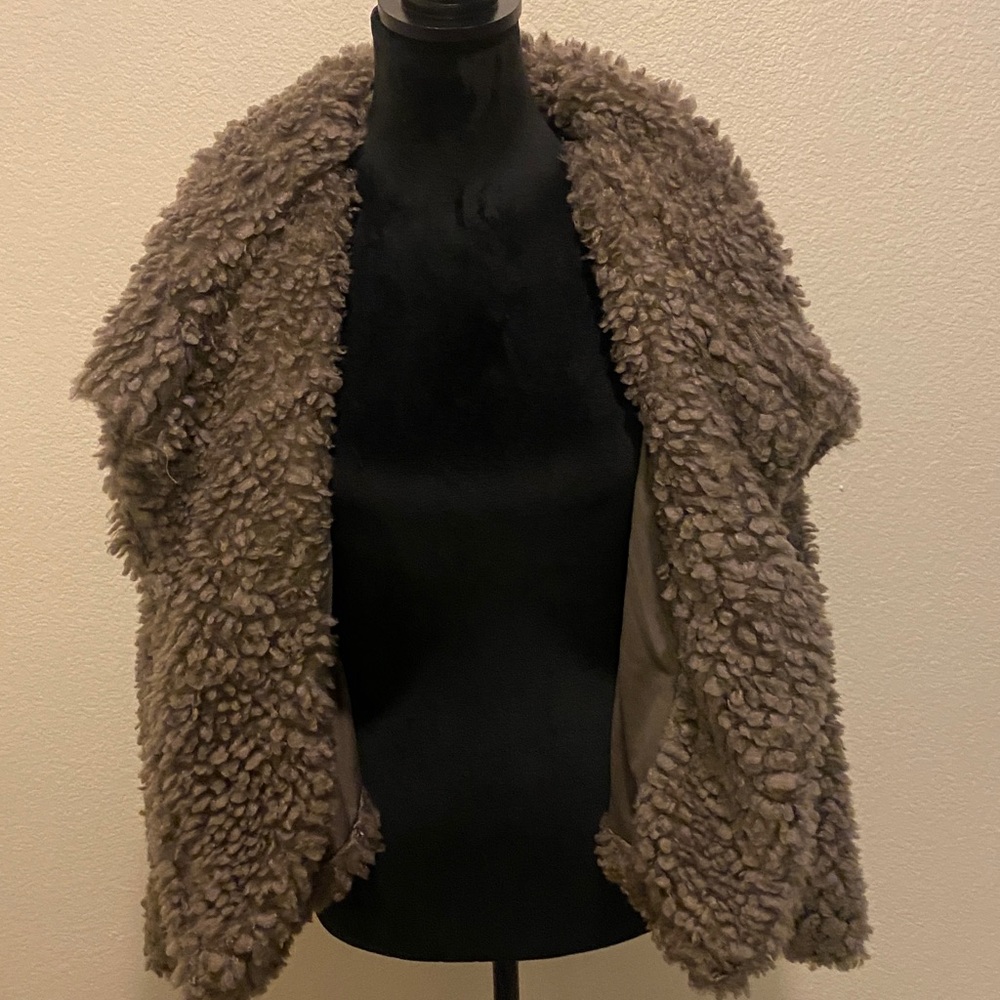 Mind Code Taupe Faux Fur Jacket - Picture 2 of 4